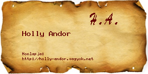 Holly Andor névjegykártya