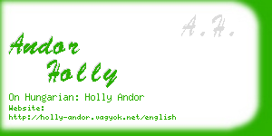 andor holly business card